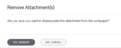 Screen capture showing the pop-up to finalize the disassociation.